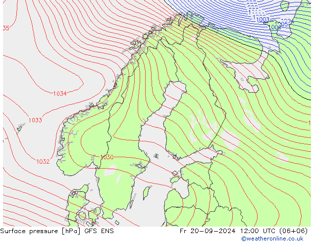 Bodendruck GFS ENS Fr 20.09.2024 12 UTC