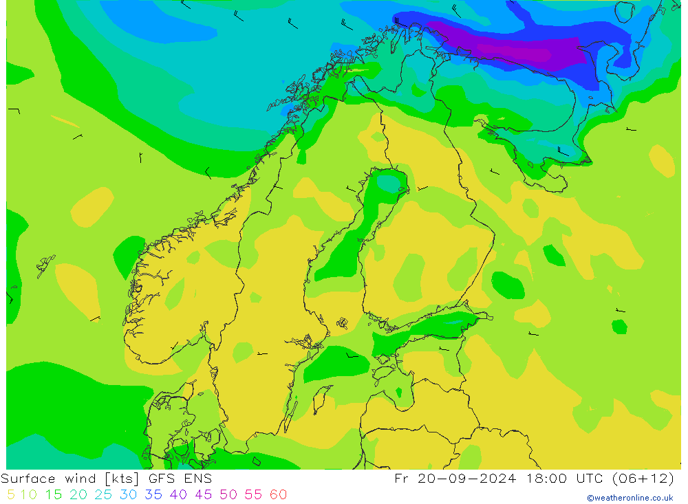 Bodenwind GFS ENS Fr 20.09.2024 18 UTC