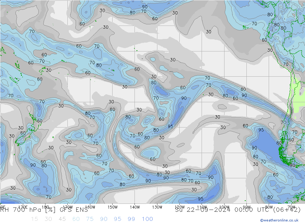 RH 700 hPa GFS ENS Ne 22.09.2024 00 UTC