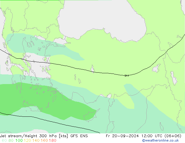 Jet stream/Height 300 hPa GFS ENS Fr 20.09.2024 12 UTC