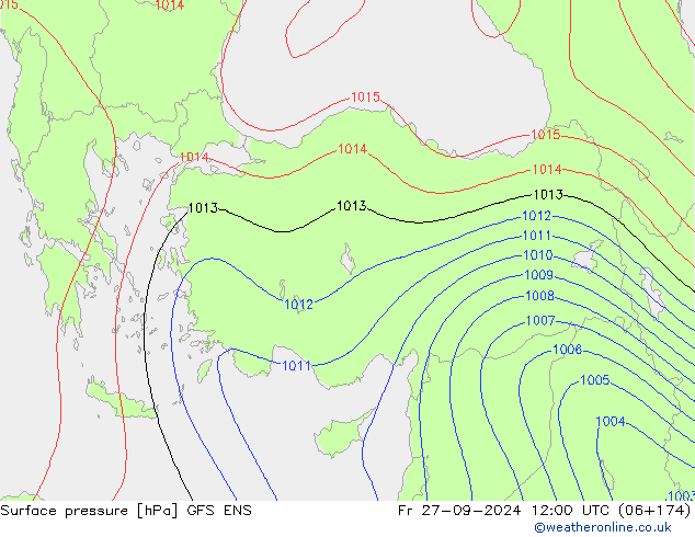 Surface pressure GFS ENS Fr 27.09.2024 12 UTC