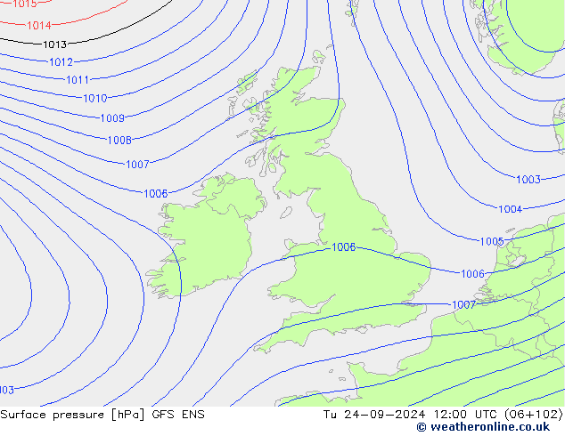 Surface pressure GFS ENS Tu 24.09.2024 12 UTC