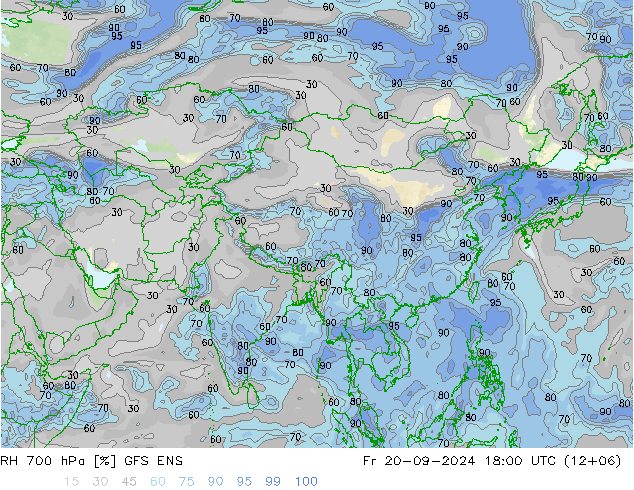 RH 700 hPa GFS ENS Pá 20.09.2024 18 UTC