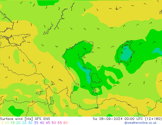 Surface wind GFS ENS Sa 28.09.2024 00 UTC