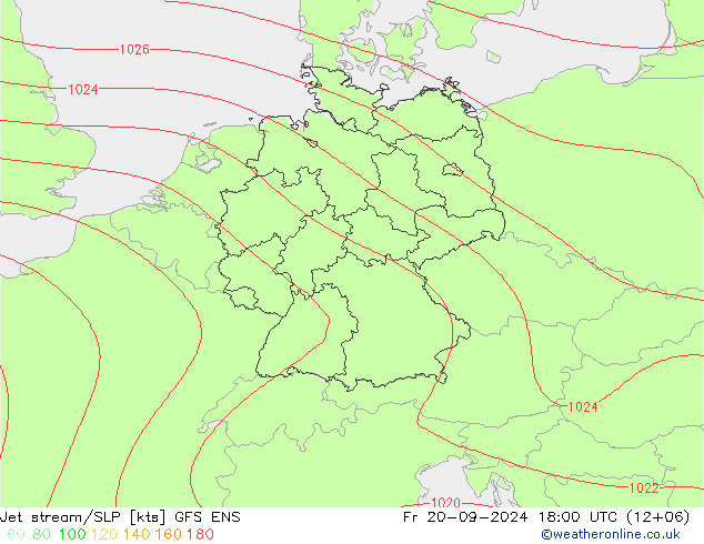 Jet Akımları/SLP GFS ENS Cu 20.09.2024 18 UTC