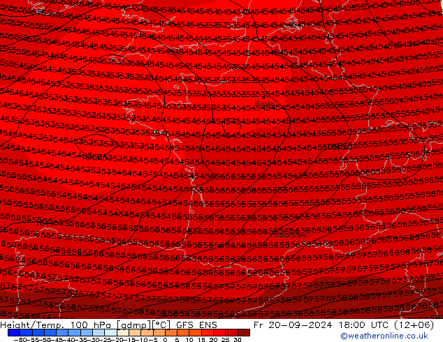 Height/Temp. 100 hPa GFS ENS Fr 20.09.2024 18 UTC