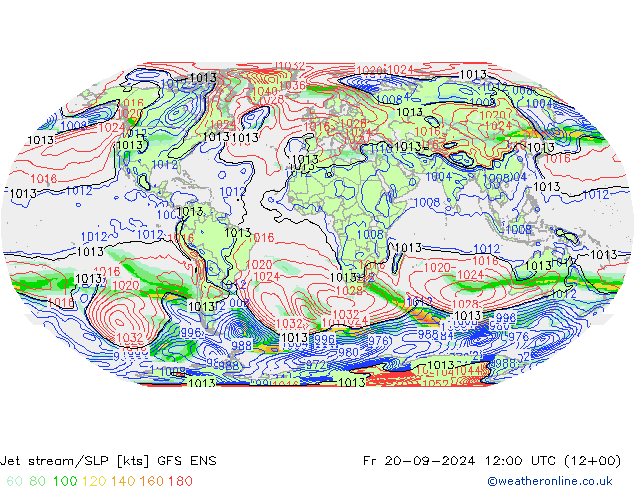 Polarjet/Bodendruck GFS ENS Fr 20.09.2024 12 UTC