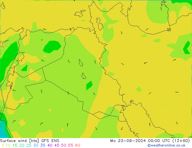 ветер 10 m GFS ENS пн 23.09.2024 00 UTC