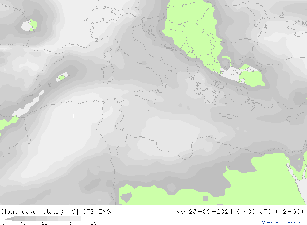 облака (сумма) GFS ENS пн 23.09.2024 00 UTC