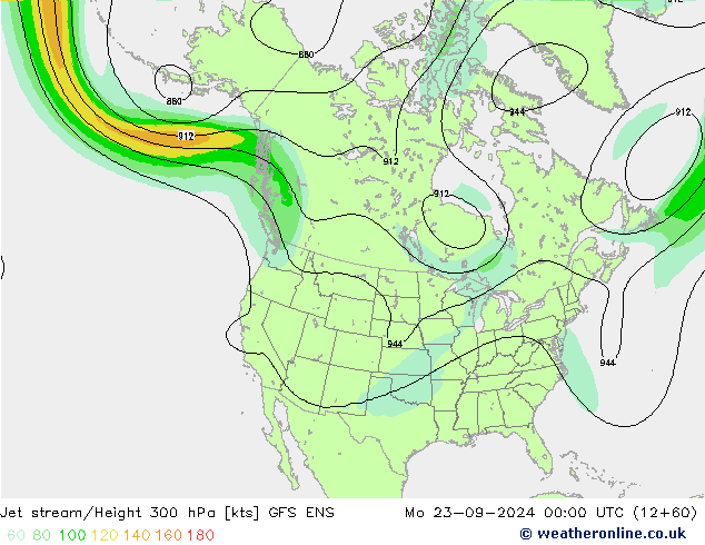 Straalstroom GFS ENS ma 23.09.2024 00 UTC