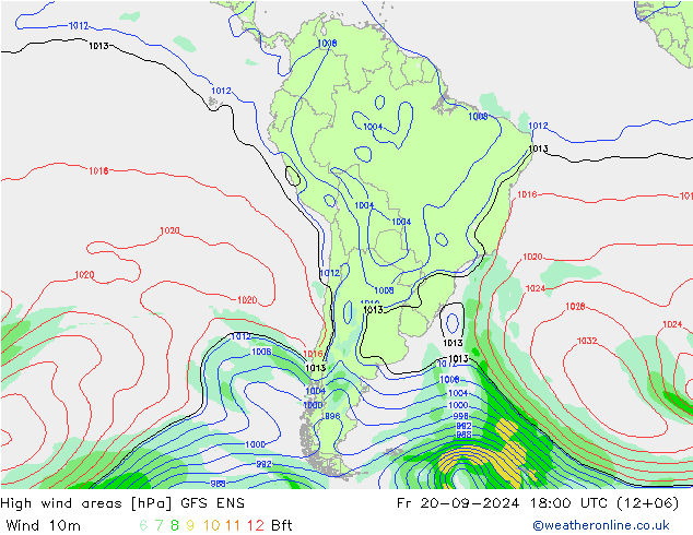 High wind areas GFS ENS Fr 20.09.2024 18 UTC