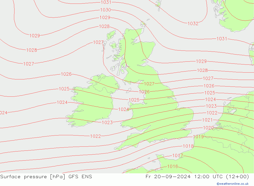 Luchtdruk (Grond) GFS ENS vr 20.09.2024 12 UTC