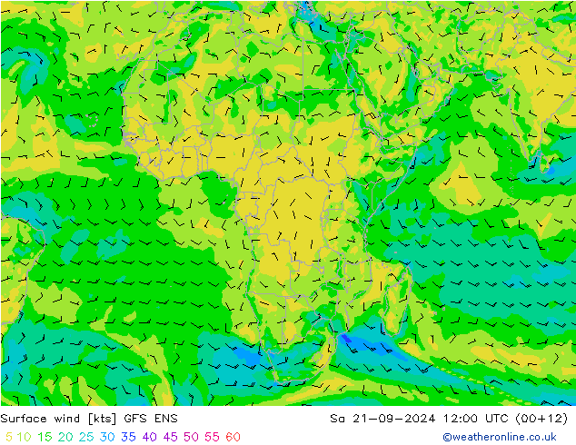 Bodenwind GFS ENS Sa 21.09.2024 12 UTC