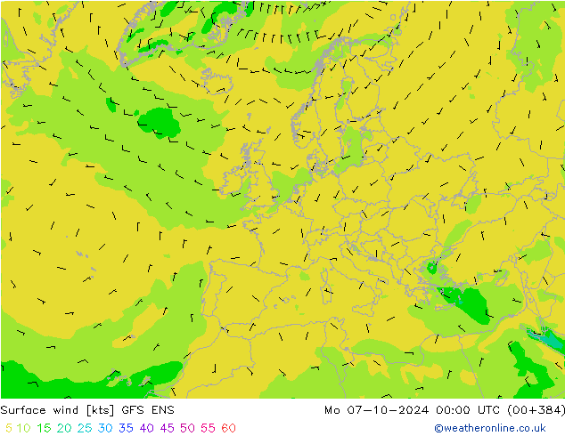 Bodenwind GFS ENS Mo 07.10.2024 00 UTC