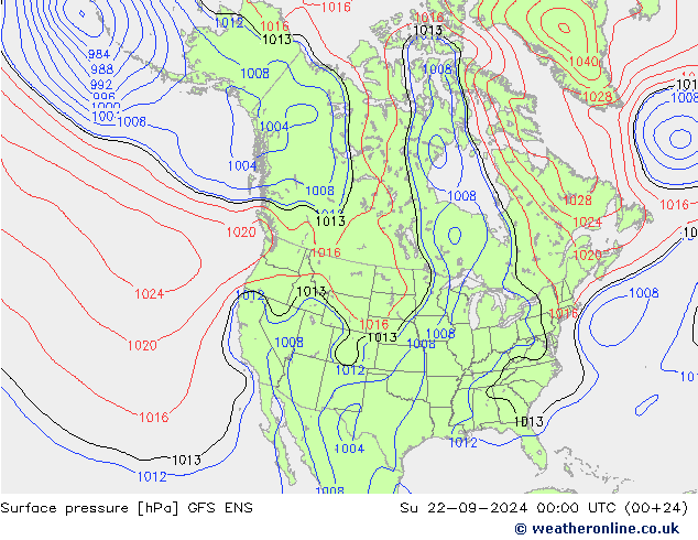 地面气压 GFS ENS 星期日 22.09.2024 00 UTC