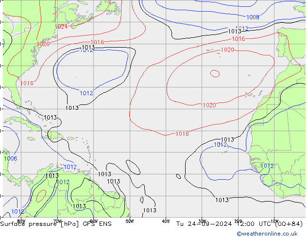 Surface pressure GFS ENS Tu 24.09.2024 12 UTC