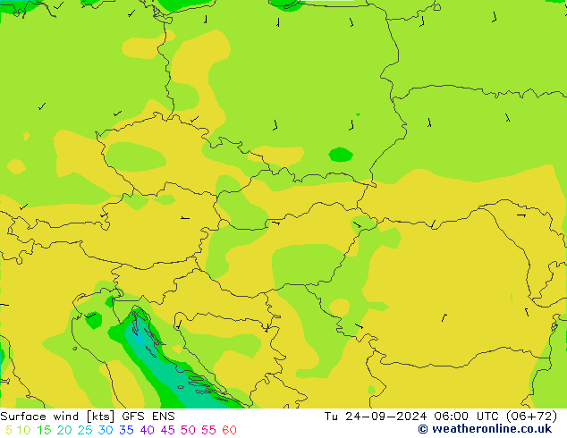 Surface wind GFS ENS Tu 24.09.2024 06 UTC