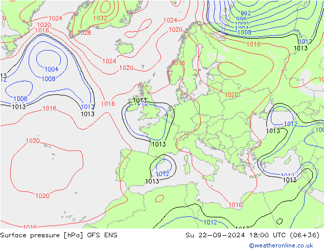 Bodendruck GFS ENS So 22.09.2024 18 UTC