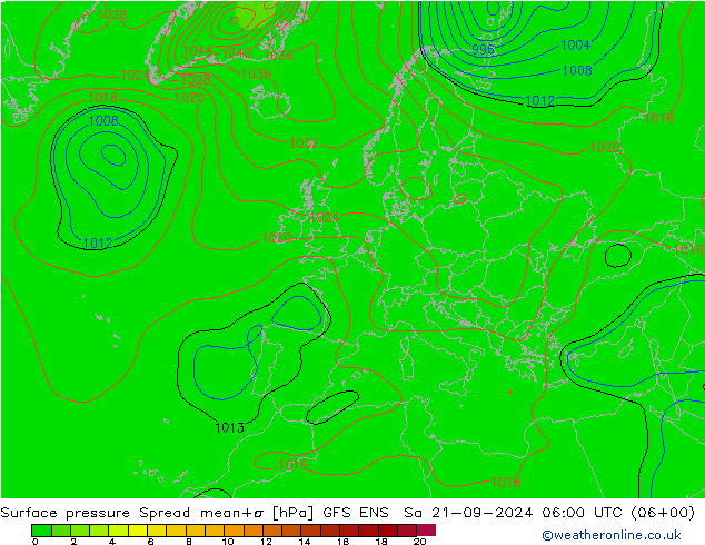 Bodendruck Spread GFS ENS Sa 21.09.2024 06 UTC