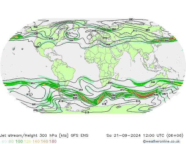 Corriente en chorro GFS ENS sáb 21.09.2024 12 UTC