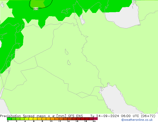 Precipitation Spread GFS ENS Tu 24.09.2024 06 UTC