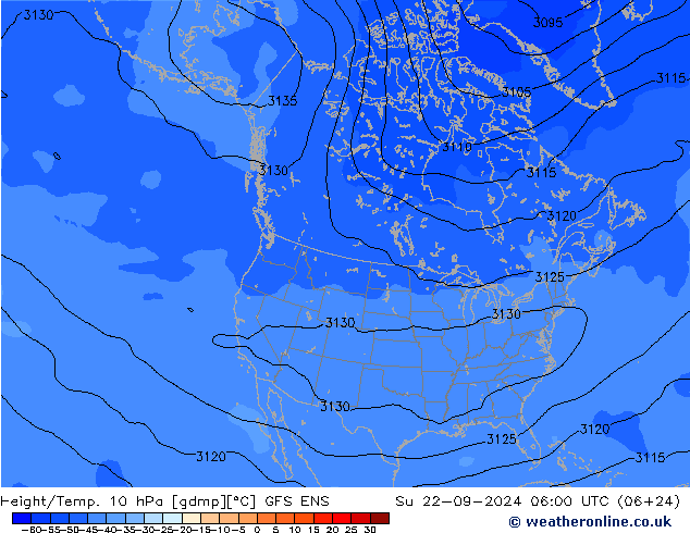 Height/Temp. 10 hPa GFS ENS 星期日 22.09.2024 06 UTC