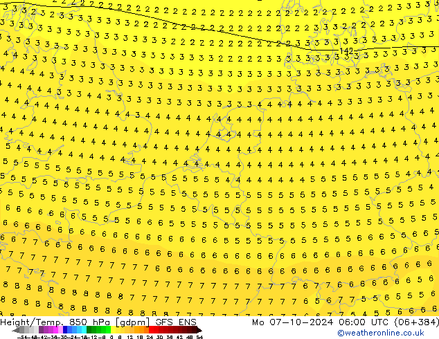 Height/Temp. 850 hPa GFS ENS Mo 07.10.2024 06 UTC