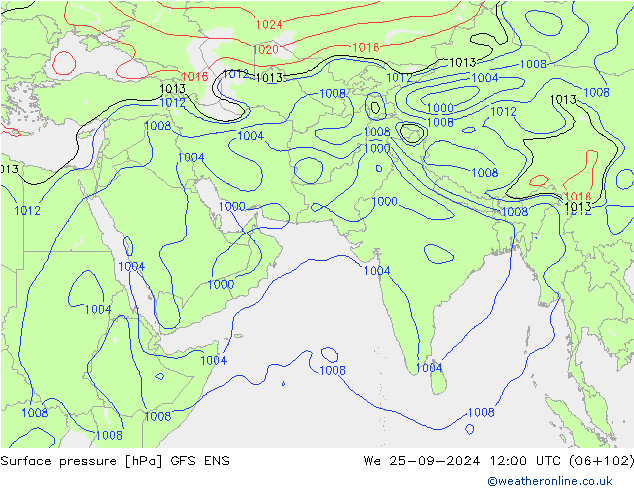 地面气压 GFS ENS 星期三 25.09.2024 12 UTC