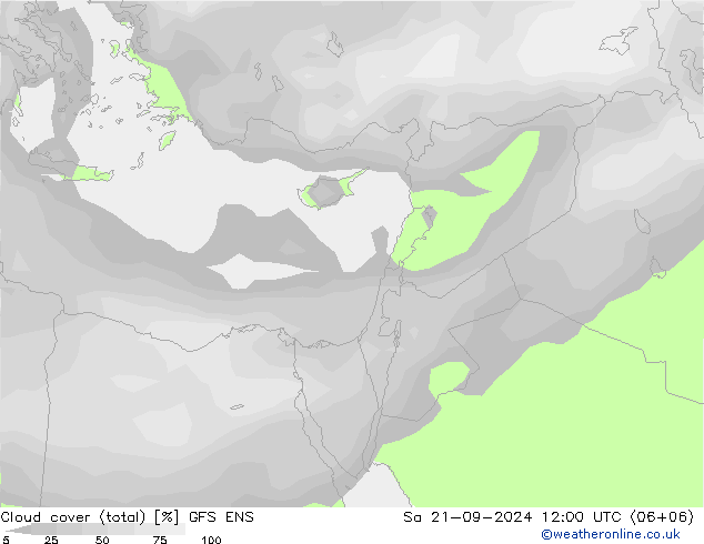 Wolken (gesamt) GFS ENS Sa 21.09.2024 12 UTC