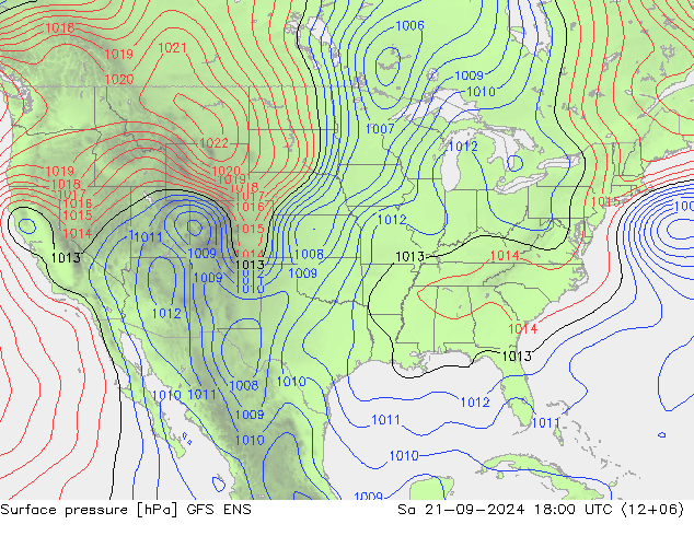 Surface pressure GFS ENS Sa 21.09.2024 18 UTC