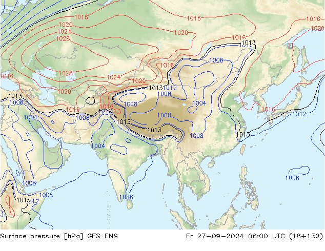 Surface pressure GFS ENS Fr 27.09.2024 06 UTC