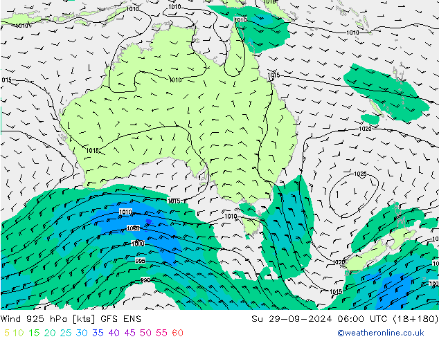 Wind 925 hPa GFS ENS So 29.09.2024 06 UTC