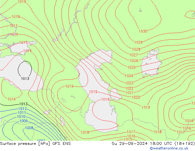 Yer basıncı GFS ENS Paz 29.09.2024 18 UTC