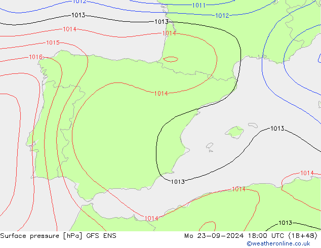 приземное давление GFS ENS пн 23.09.2024 18 UTC