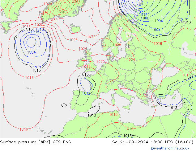 Luchtdruk (Grond) GFS ENS za 21.09.2024 18 UTC