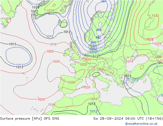 Bodendruck GFS ENS Sa 28.09.2024 06 UTC