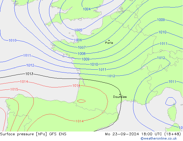 pressão do solo GFS ENS Seg 23.09.2024 18 UTC