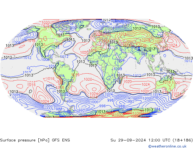 Yer basıncı GFS ENS Paz 29.09.2024 12 UTC