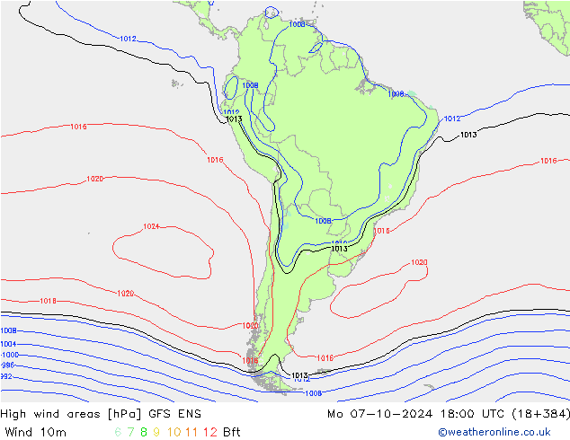 High wind areas GFS ENS Po 07.10.2024 18 UTC