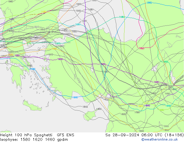 Height 100 hPa Spaghetti GFS ENS Sa 28.09.2024 06 UTC