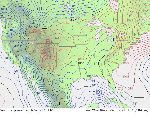 Pressione al suolo GFS ENS mer 25.09.2024 06 UTC