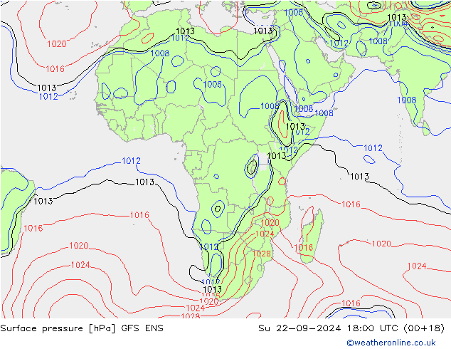 Yer basıncı GFS ENS Paz 22.09.2024 18 UTC