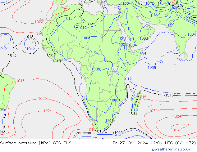 Pressione al suolo GFS ENS ven 27.09.2024 12 UTC