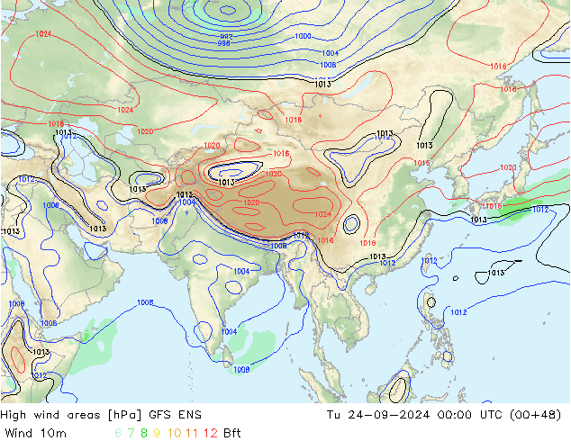 High wind areas GFS ENS Tu 24.09.2024 00 UTC