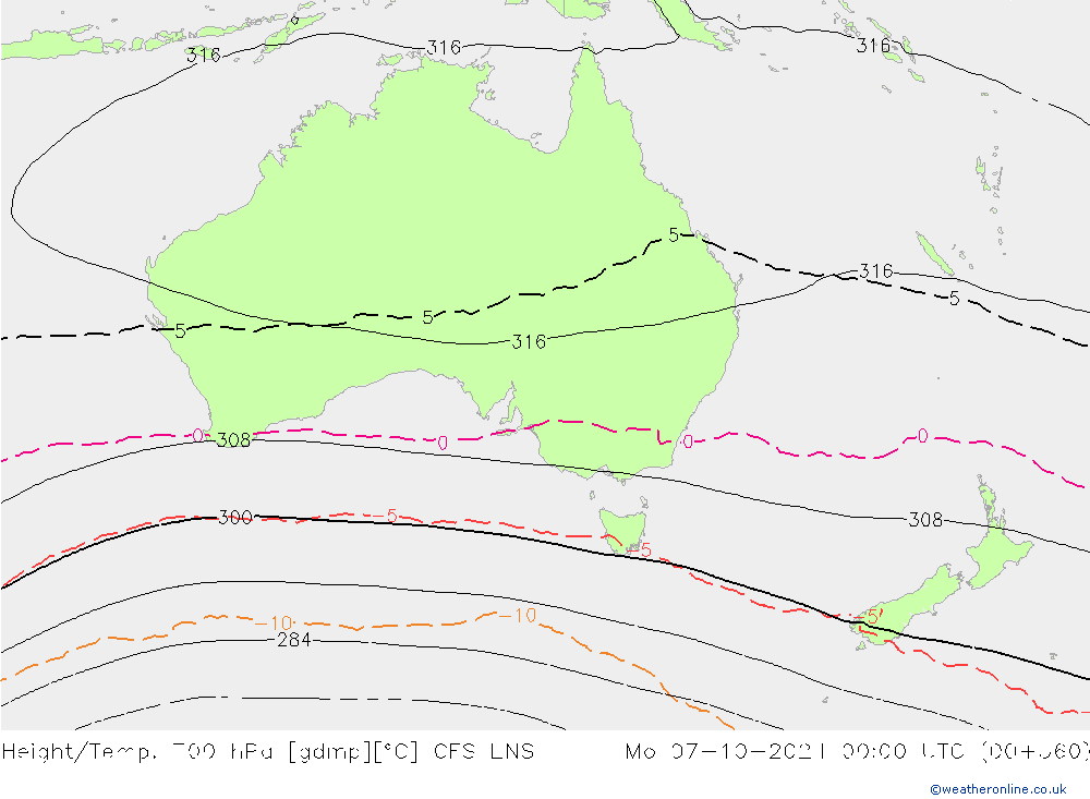 Height/Temp. 700 hPa GFS ENS Seg 07.10.2024 00 UTC