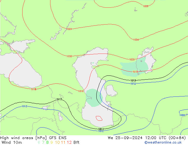 High wind areas GFS ENS St 25.09.2024 12 UTC