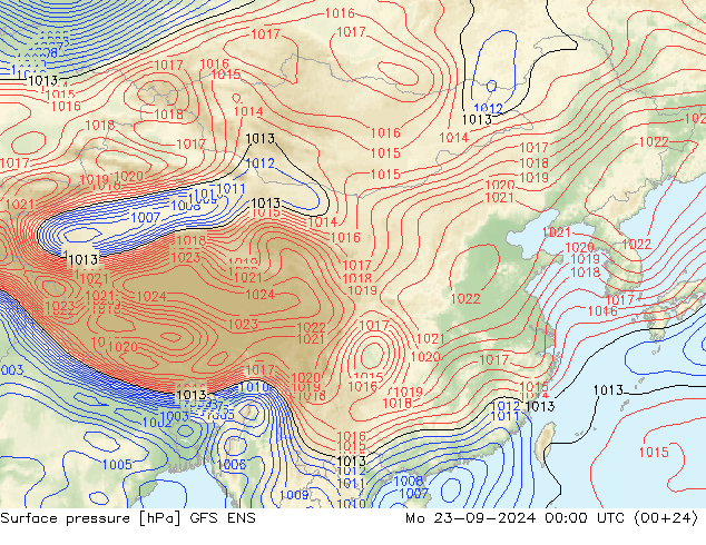 приземное давление GFS ENS пн 23.09.2024 00 UTC