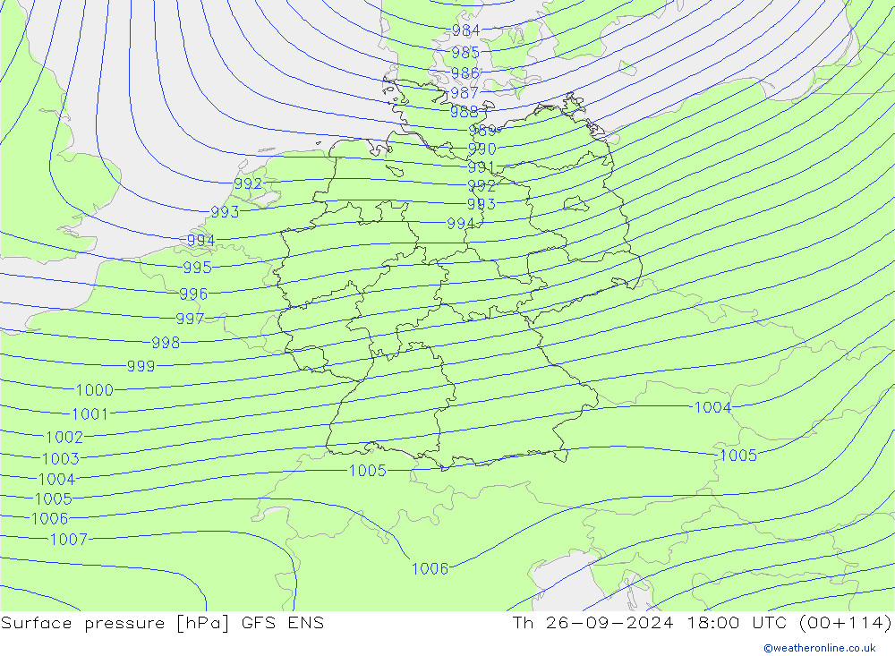地面气压 GFS ENS 星期四 26.09.2024 18 UTC