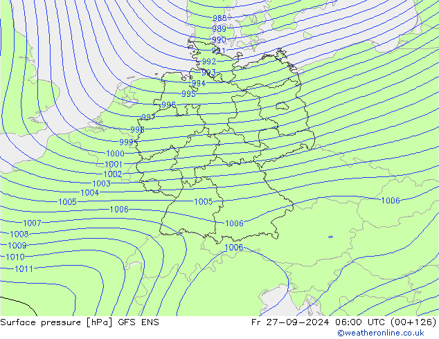 приземное давление GFS ENS пт 27.09.2024 06 UTC