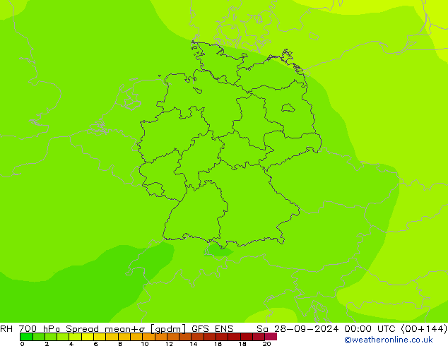 700 hPa Nispi Nem Spread GFS ENS Cts 28.09.2024 00 UTC